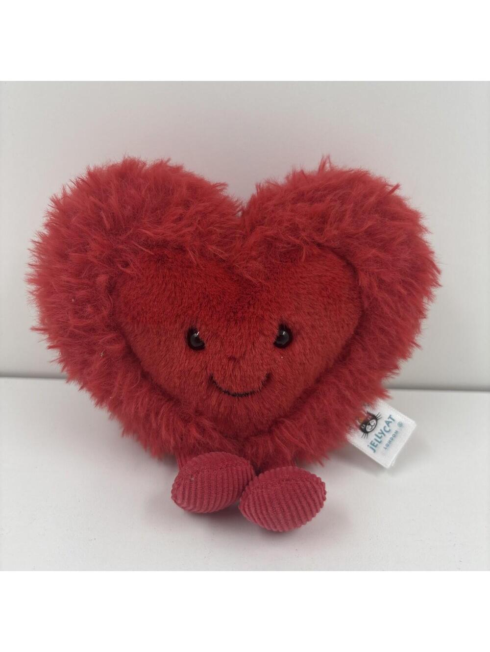 Jellycat Amuseables Small Red Beatie Heart Plush Stuffed Animal Like New